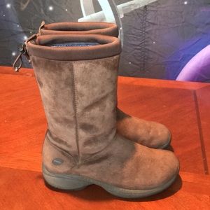 Merrell brown leather faux fur winter boots shoes size 7